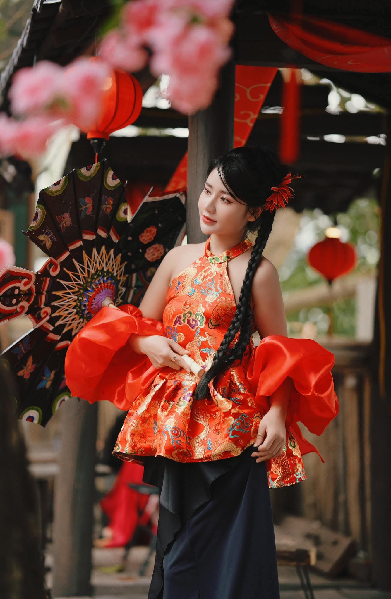 Yếm đỏ họa tiết rồng Y01