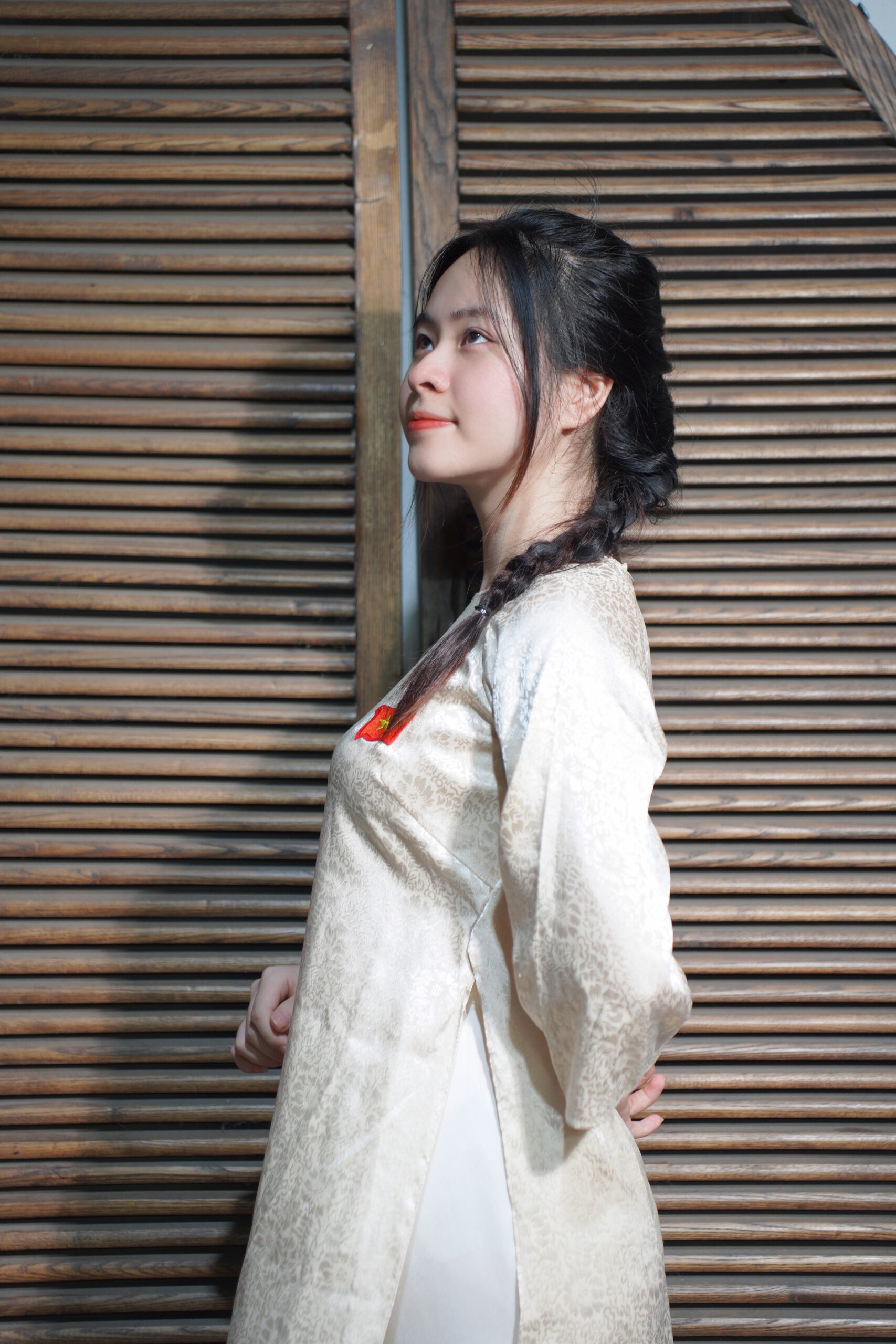 Áo Dài kem cổ tròn