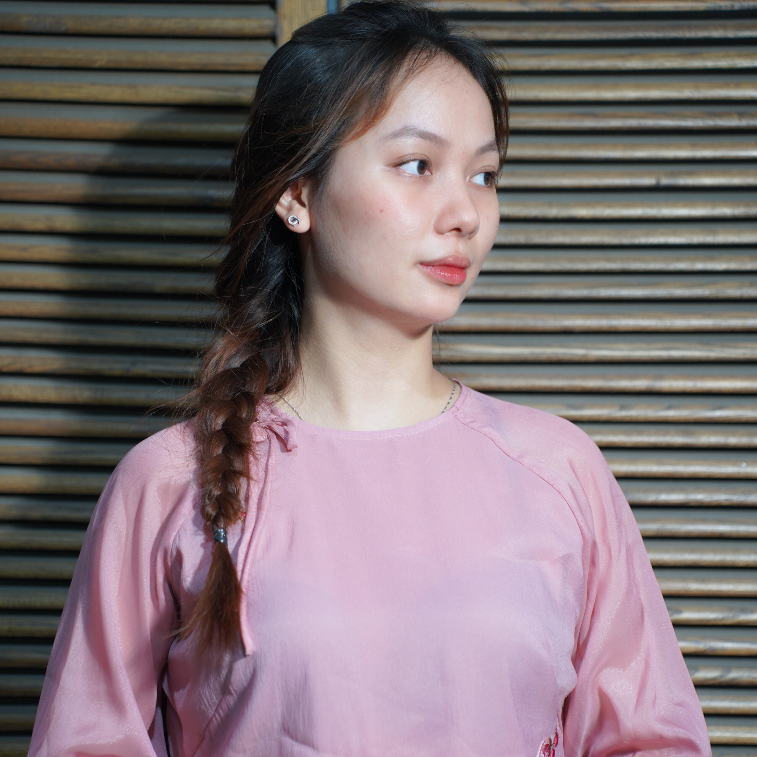 Áo Dài hồng ruốc