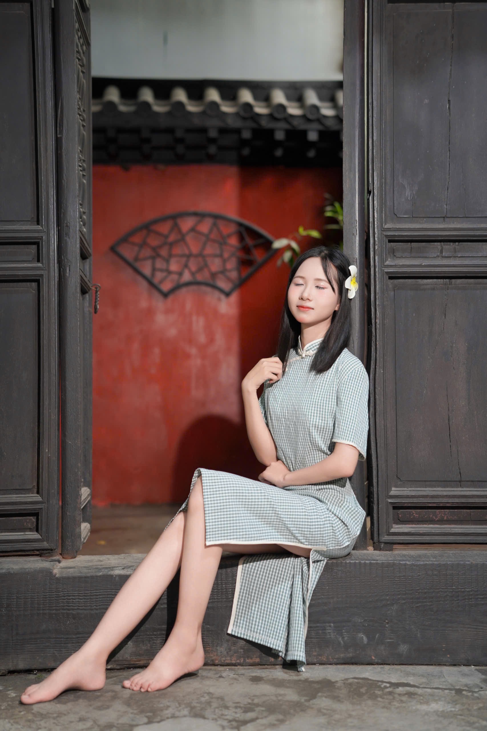 Sườn xám xanh Đài Loan (combo99-combo599k) SX07