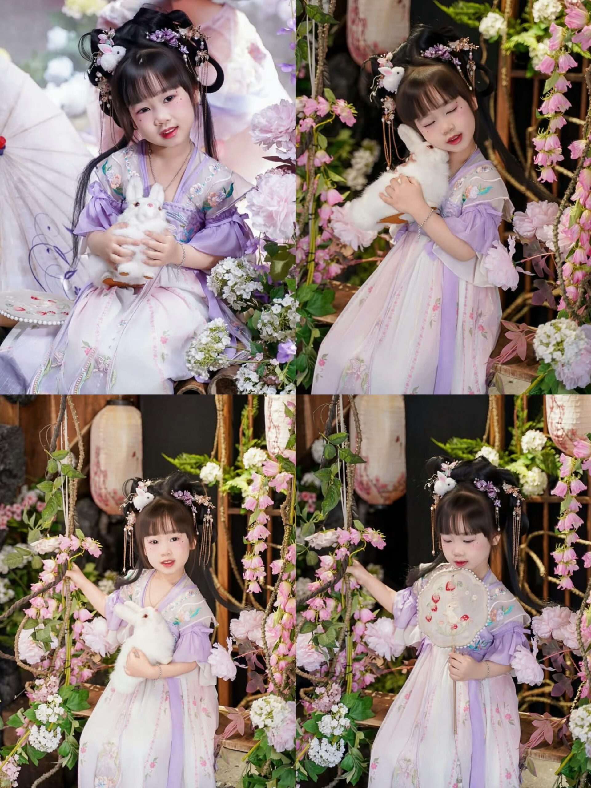 Hán phục bé gái màu tím ( chỉ từ combo 99)